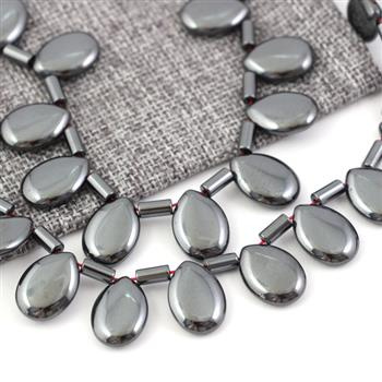 Hematyt łezka grafitowa 18x13mm