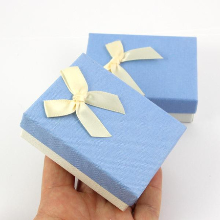 Pudełko ozdobne niebieskie/białe"PASTEL" 9x7x3cm