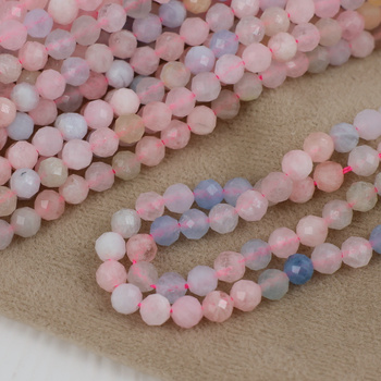 Morganit kula fasetowana 5mm [sznur 39cm]