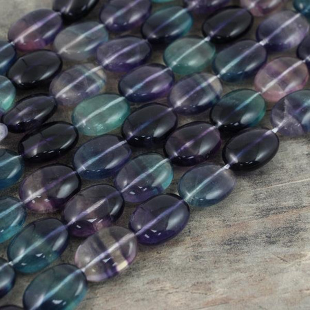Fluoryt tęczowy owal gładki 16x12mm