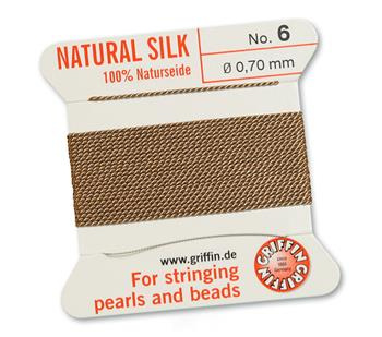 Griffin Nici jedwabne z igłą beige 0,70mm [2m]