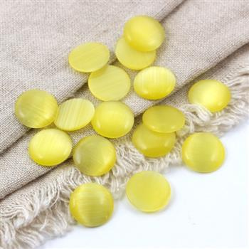 Kaboszon kocie oko okrągły żółty 14mm