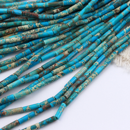 Jaspis lazurowe wybrzeże wałek gładki turkusowy 13x4mm