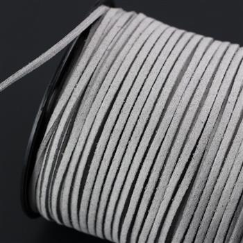 Rzemień zamszowy płaski szary 3x1mm [1metr]