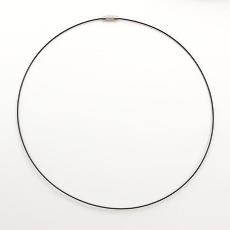 Baza naszyjnika linka z zapięciem skręcanym czarna 45cm