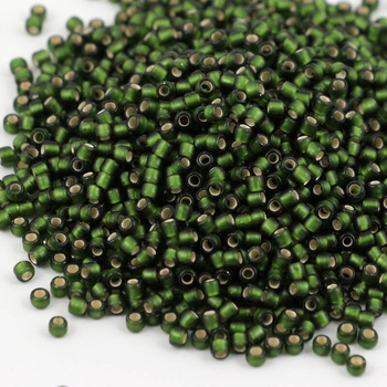 Toho Round 8/0 Silver-Lined Frosted Olive