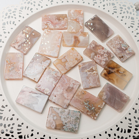 Agat Sakura tabliczka prostokąt 55x45mm