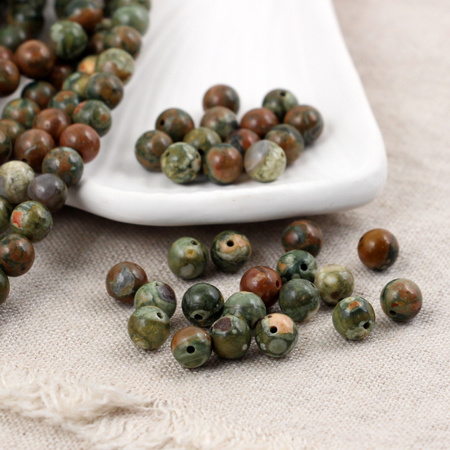 Jaspis riolit kula gładka 6mm