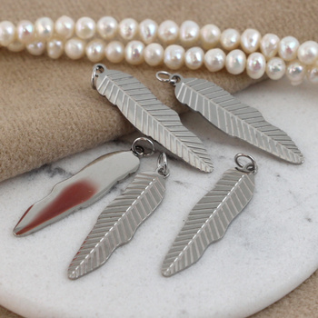 Zawieszka pióro stal szlachetna 27x7mm