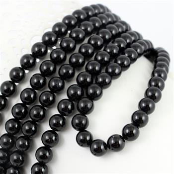 Turmalin czarny kula gładka 8mm [sznur 39cm]