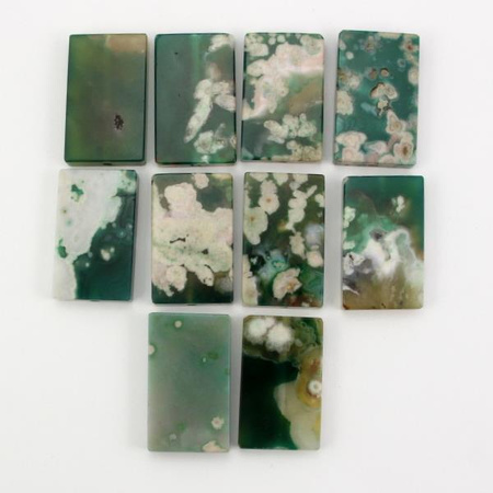 Agat oczkowy zielony tabliczka prostokąt 50x30mm