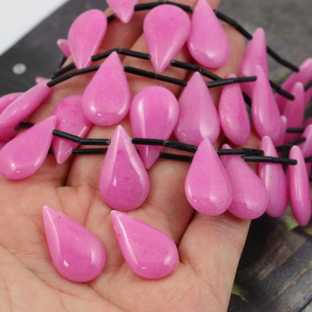 Jadeit łezka różowa 24x14mm