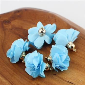 Ozdobny kwiatek w tulejce błękitny 28mm