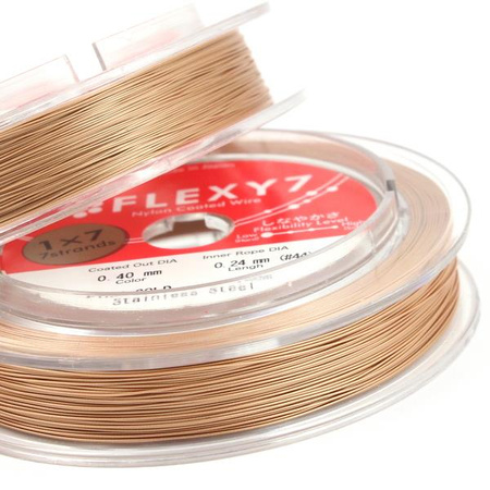 Japońska linka stalowa jubilerska FLEXY7 0,30mm Rose Gold [2 metry]