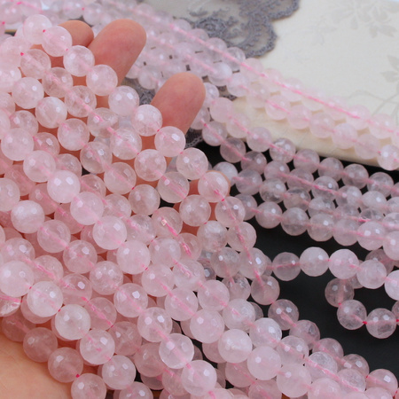 Kwarc różowy kula fasetowana 10mm