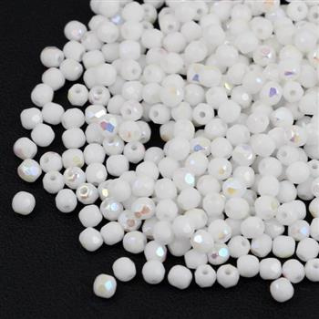 Fire Polish 3mm Chalk White AB [40szt]