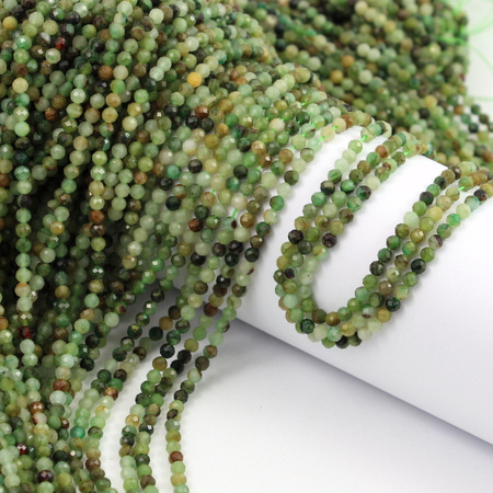 Awenturyn zielony kula fasetowana 3mm [sznur 39cm]