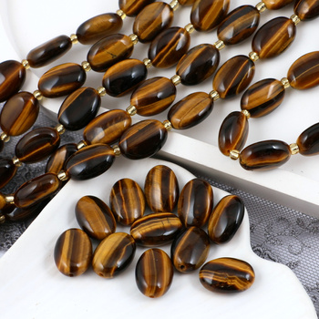 Tygrysie oko owal fasetowany 15x10mm