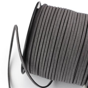 Rzemień zamszowy płaski szary 3x1mm [1metr]