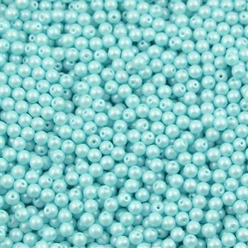 Round Beads Powdery - Pastel Turquoise 4mm [50szt]