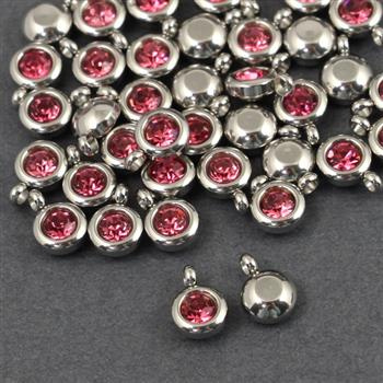 Stal szlachetna zawieszka w oprawie SR rose 6mm