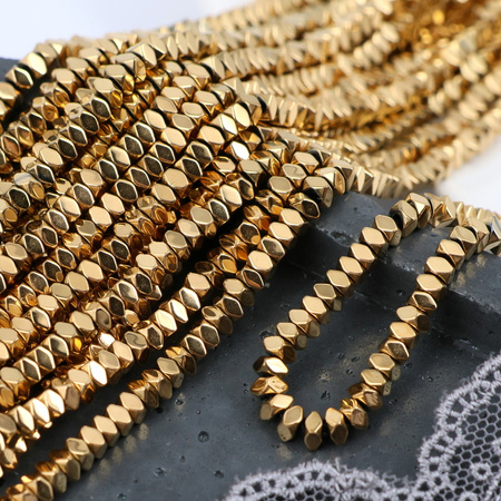 Hematyt złoty oponka poduszka 3x2mm [sznur 40cm]