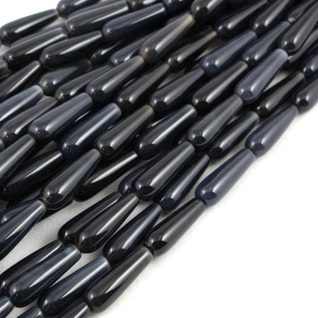 Agat grafitowy kropla gładka 30x10mm