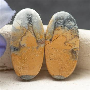 Kaboszony jaspis maligano 26x13x4mm [para]