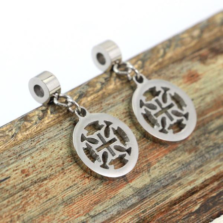 Zawieszka ażurowa z przywieszką stal szlachetna 13mm