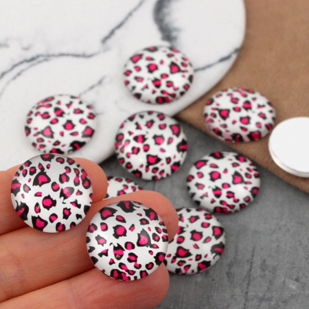 Kaboszon szklany z grafiką zwierzęcy print 20mm