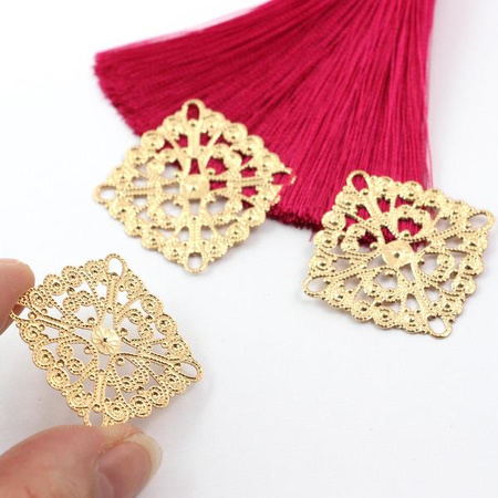 Element filigranowy metalowy złoty 29x29mm