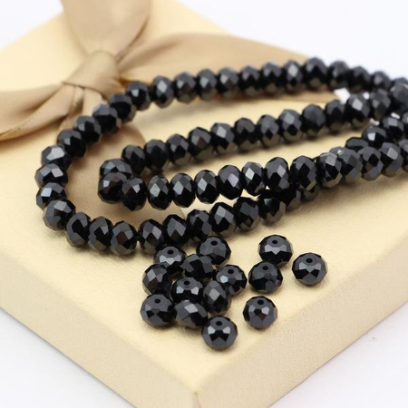 Spinel czarny oponka fasetowana 7x5mm