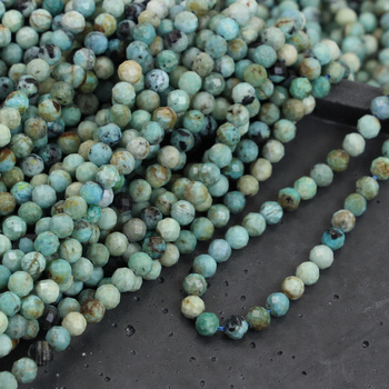 Opal niebieski kula fasetowana 4mm [sznur 39cm]