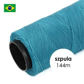 Sznurek do makramy brazylijski woskowany Aqua 1mm [szpula 144m]