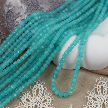 Amazonit kostka fasetowana 3mm [sznur 39cm]