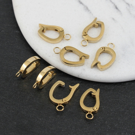 Krawatka wymienna do zawieszek stal szlachetna pozłacana 12x8mm