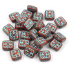 Patina Brick Beads Opaque Orange Turquoise 12x11mm [1szt]