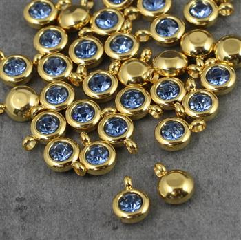 Stal szlachetna zawieszka w oprawie ZŁ light sapphire 6mm