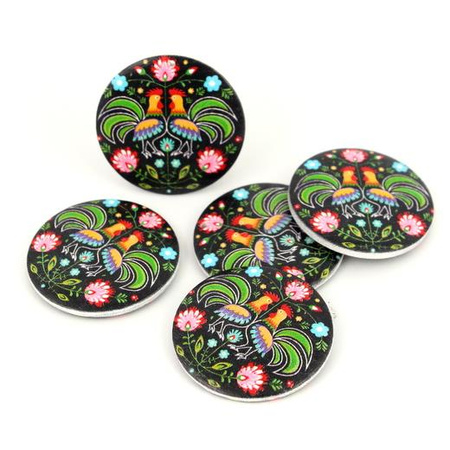 Drewniany krążek baza kolczyka polski folk 40mm