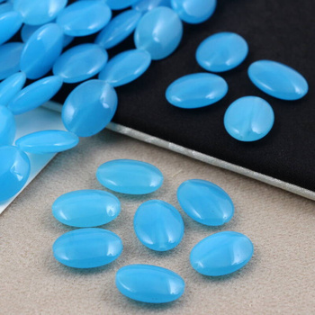 Jadeit owal gładki niebieski 18x13mm