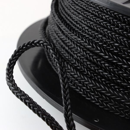 Rzemień skórzany pleciony warkocz czarny 5,5mm [50cm]