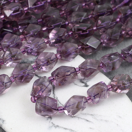 Ametyst orzech fasetowany 15x11mm