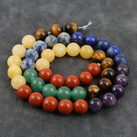 Mix kamieni 7 czakr kula gładka 8mm [sznur 40cm]