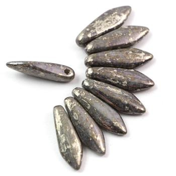 Dagger Chalk White Antique Chrome 5x16mm [10szt]