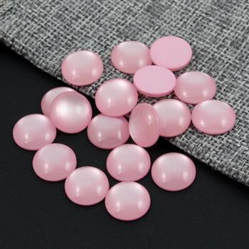 Kaboszon akrylowy moneta różowa 12mm