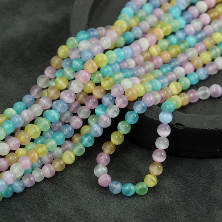 Selenit kula gładka kolorowa 5mm [sznur 38cm]