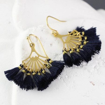 Zawieszka wachlarz stal szlachetna pozłacana PVD 17x14mm