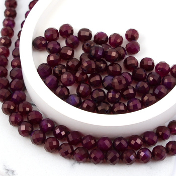 Agat brazylijski kula fasetowana fioletowa 8mm