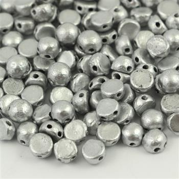 CzechMates Cabochon 6mm Etched Aluminium Silver [10szt]