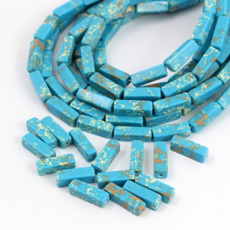 Jaspis lazurowe wybrzeże niebieski prostopadłościan słupek 13x4mm